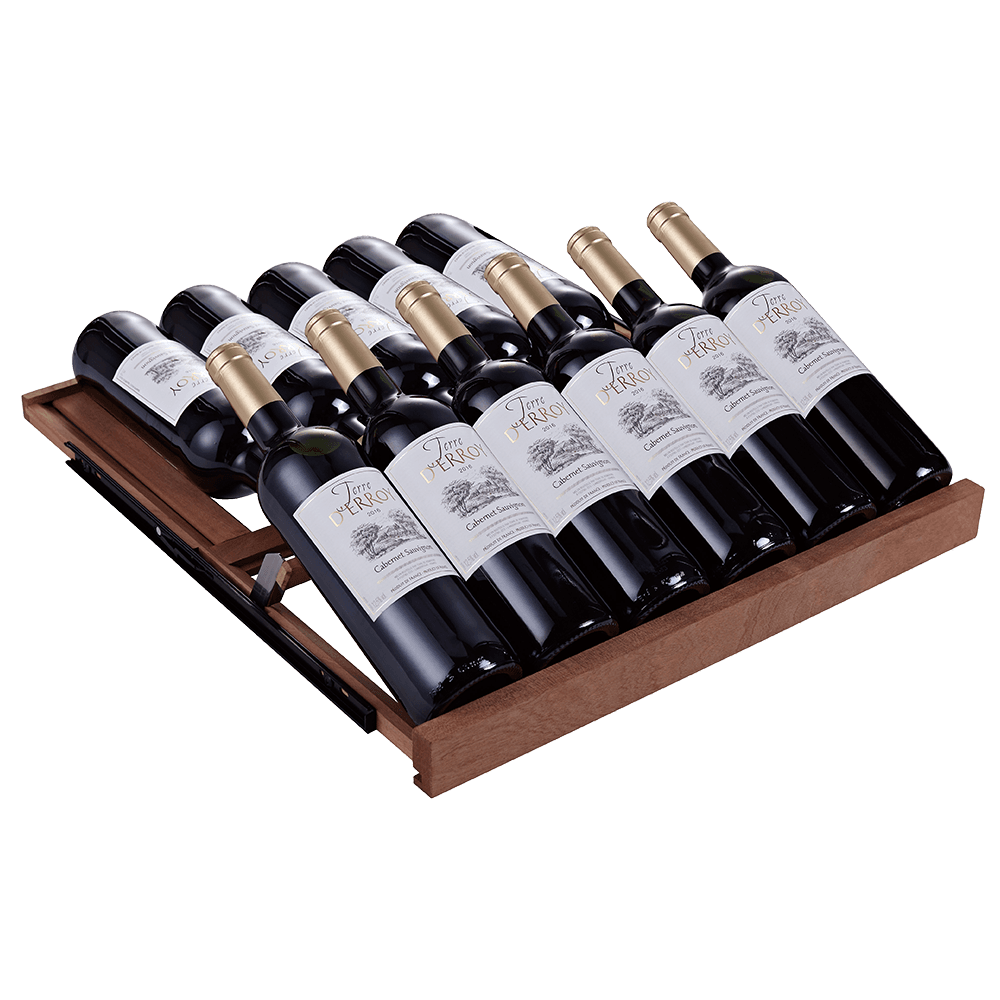 Tilting devices for optimal wine presentation