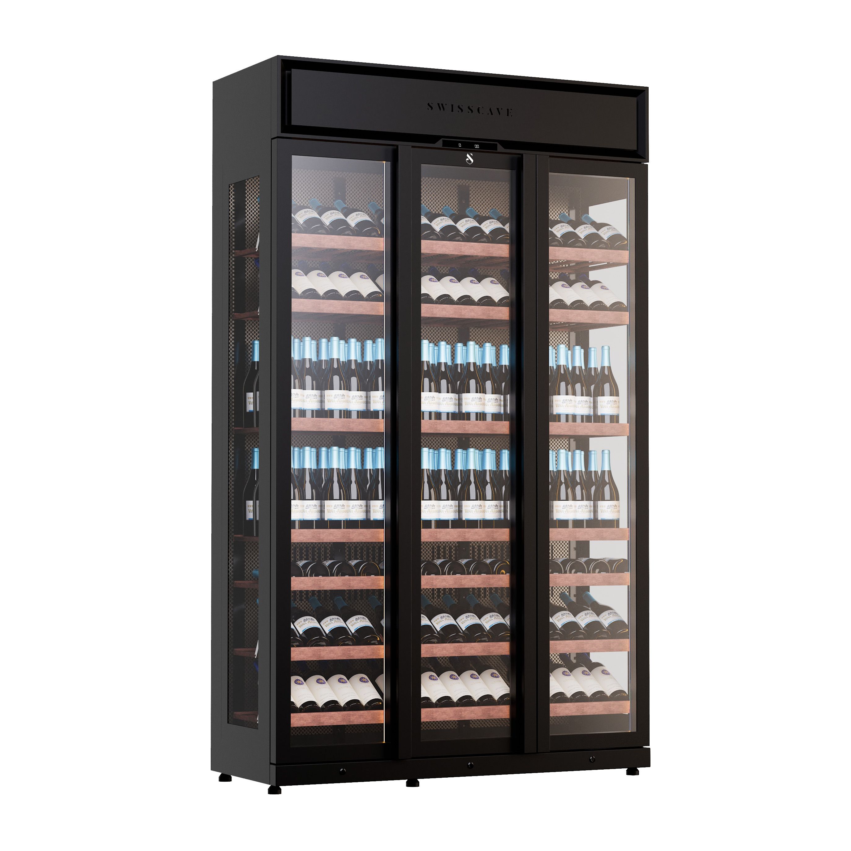 SWISSCAVE 230 cm Wine Wall designed for hospitality, restaurants and luxury residential projects