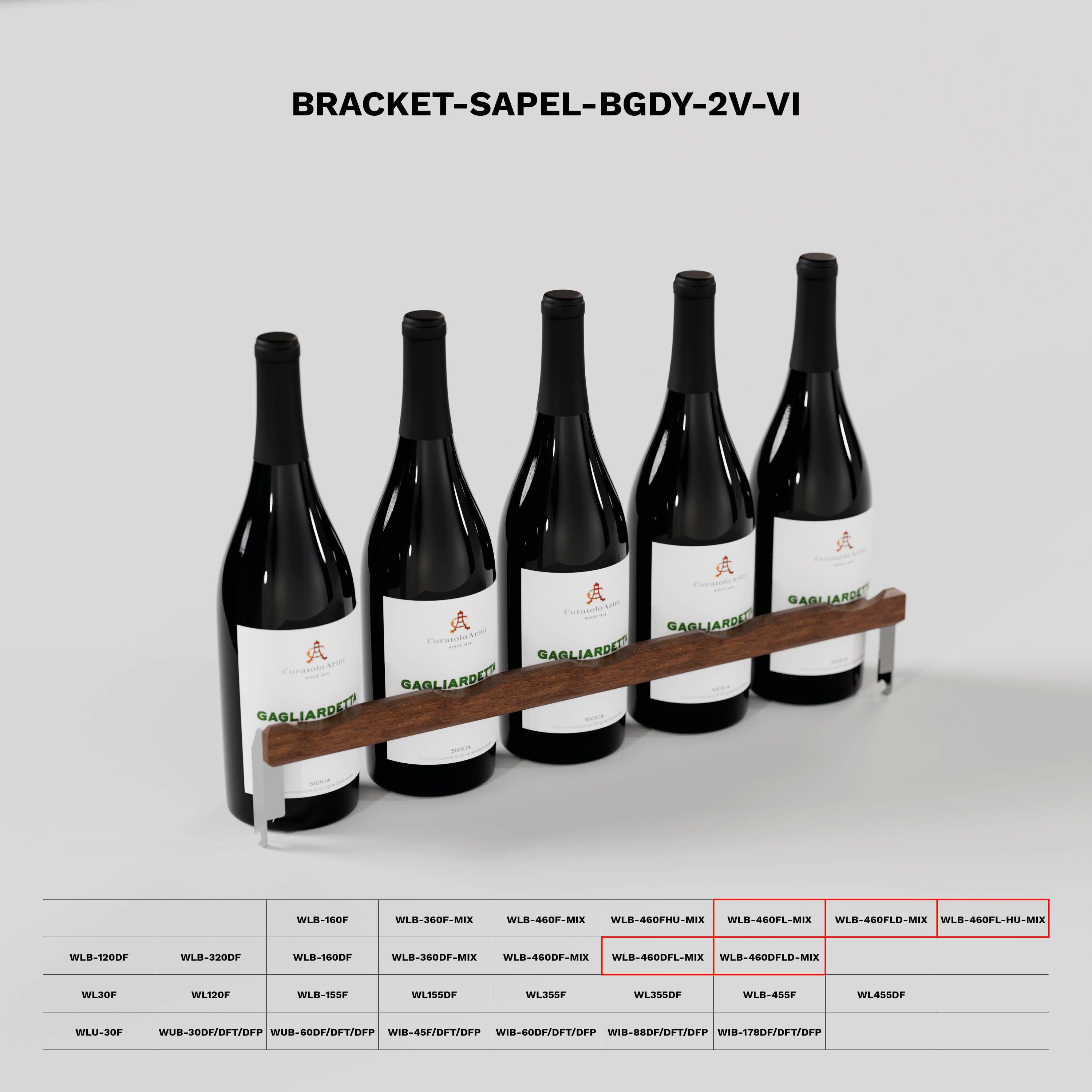 Tilting devices for optimal wine presentation