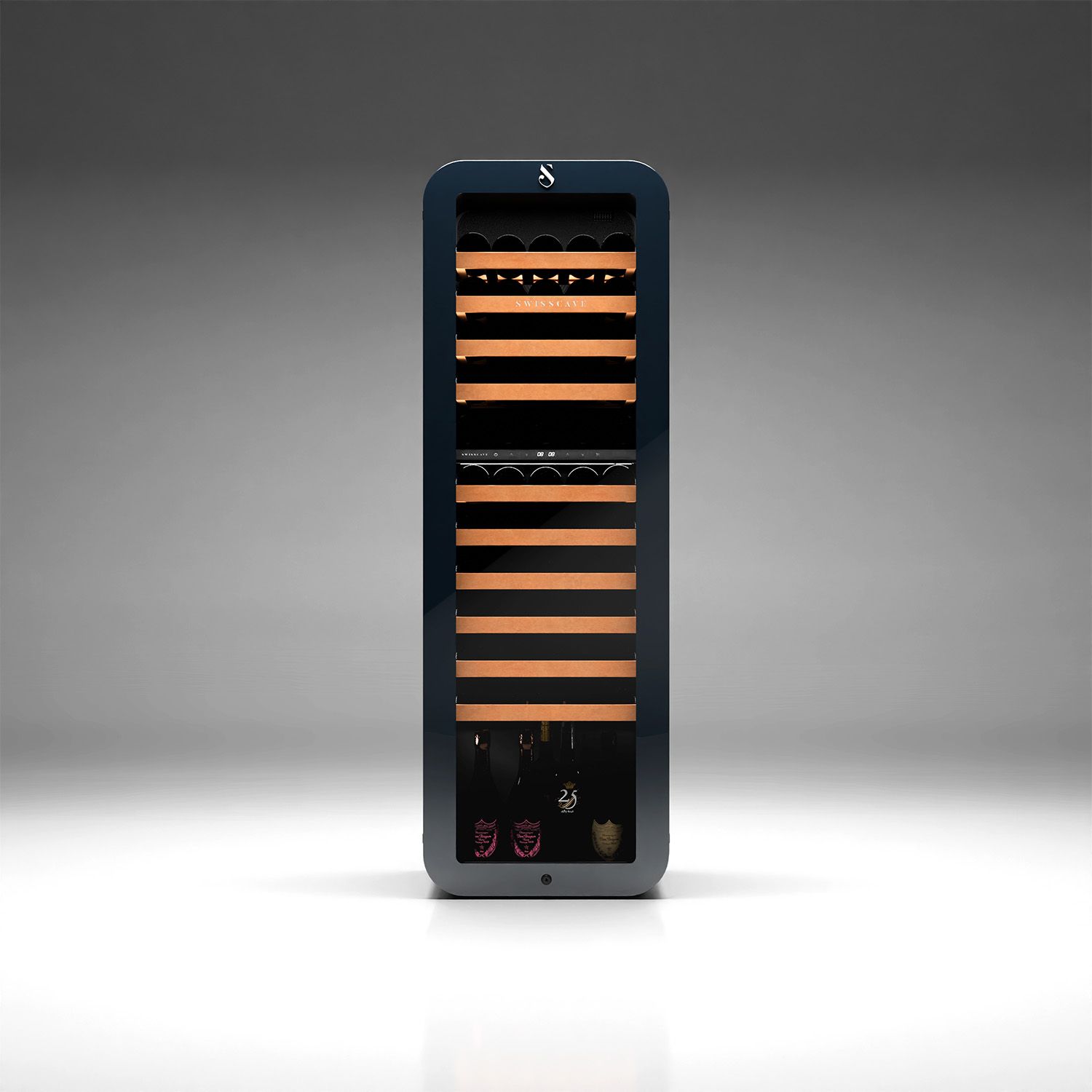 WLB-320DF-BLACK dual zone wine cooler | 160cm | 68 bottles