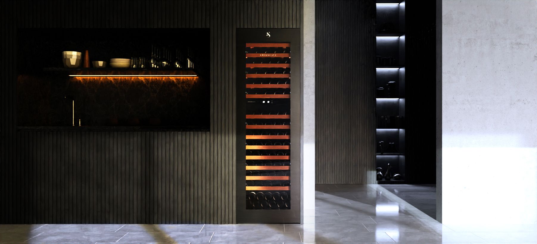 DEMO -25 % |  Built-in dual zone wine cooler WLI-460DF-MIX, 182cm, 94 bottles