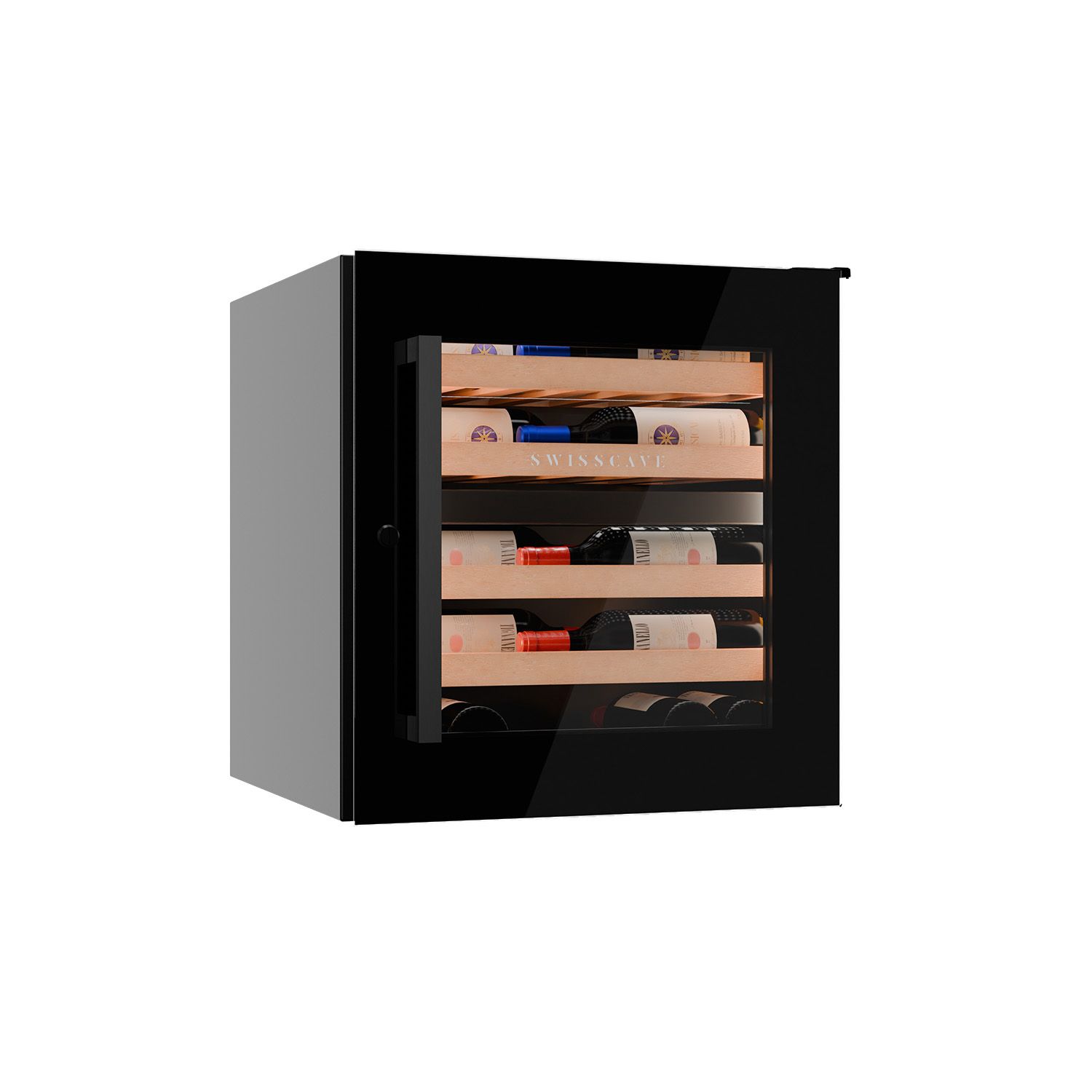 Kitchen built-in wine cooler WIB-60DF-CLASS, 60cm, mahogany wood