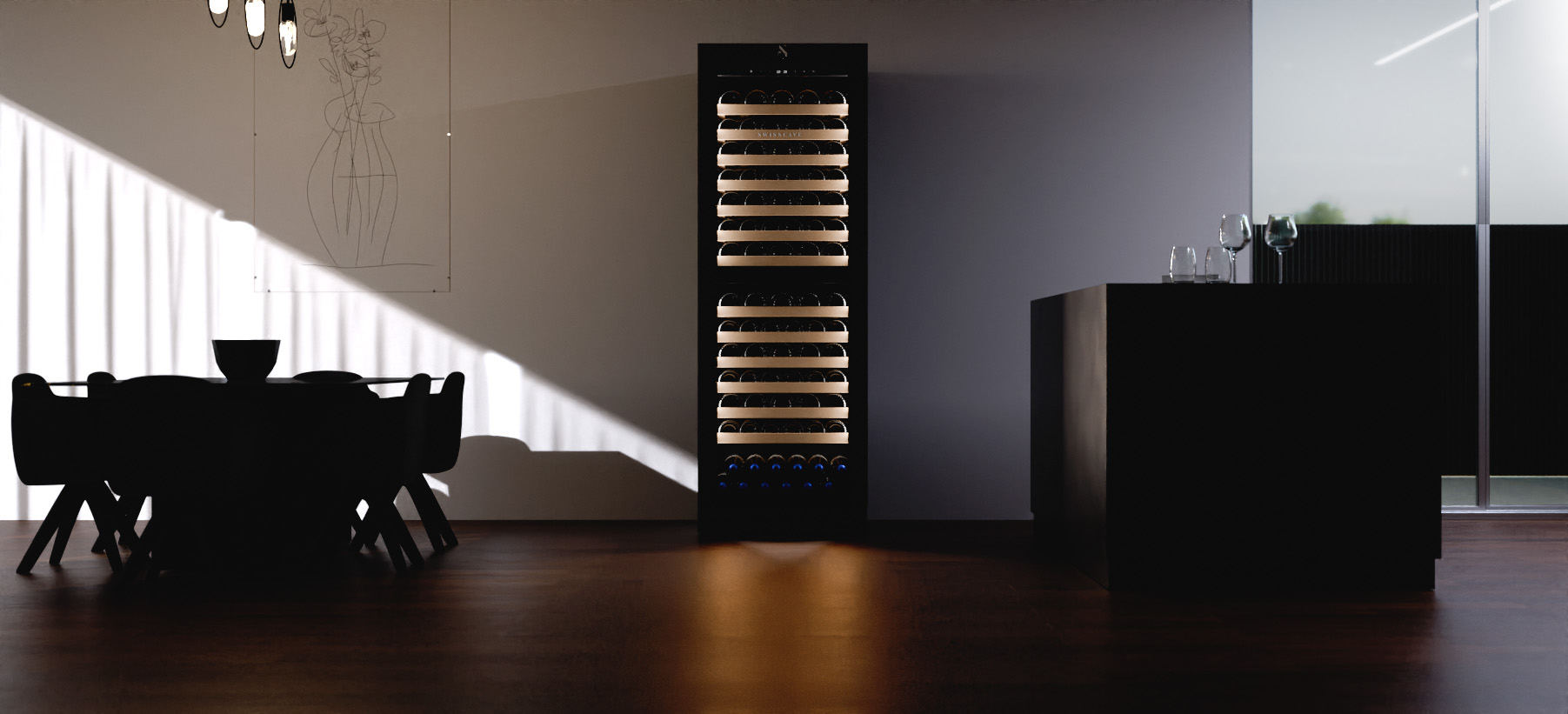 SWISSCAVE wine cooler in premium interior
